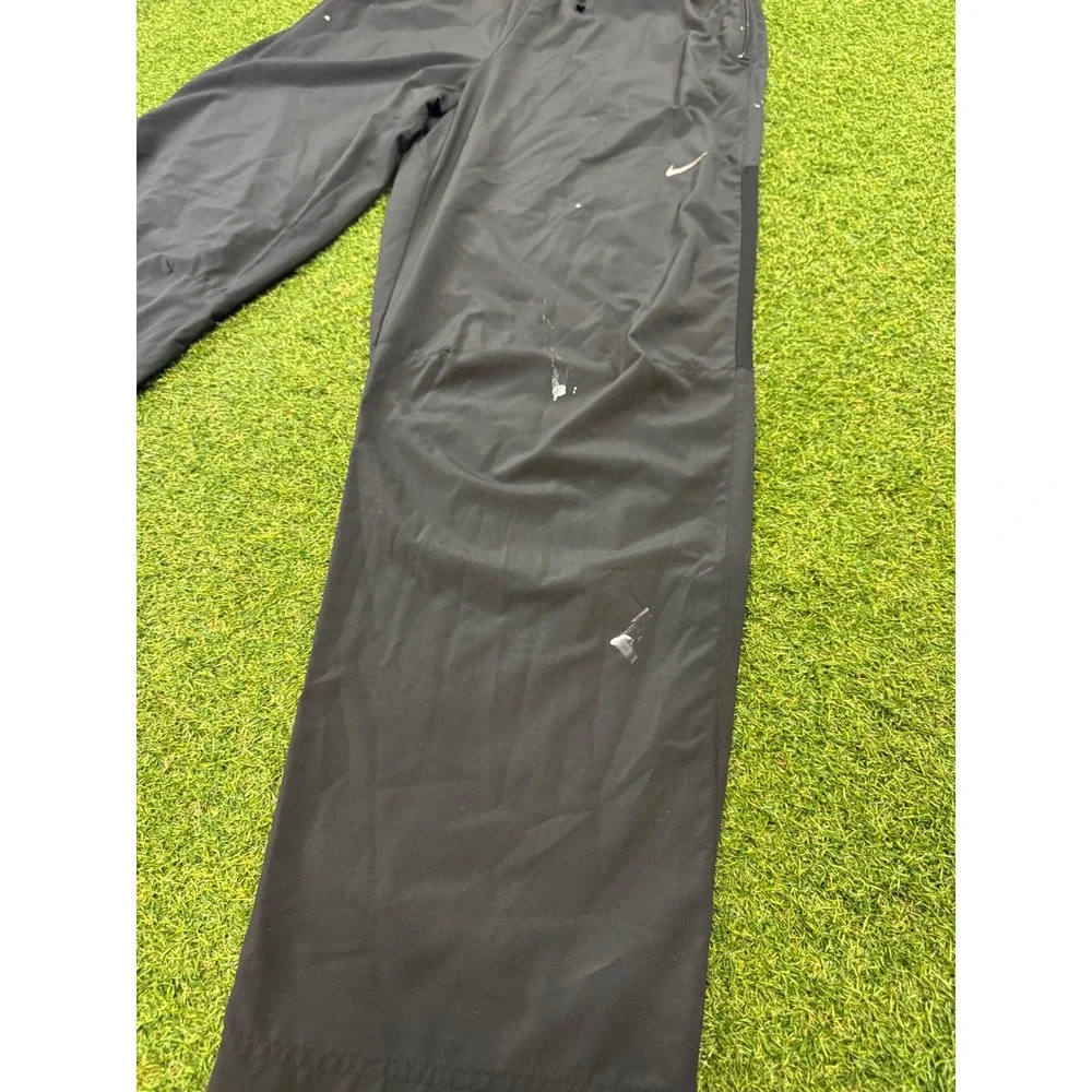 Nike Dri-FIT Mens Black Track Pants Large Ankle Zip Athletic Paint Splatter - Picture 2 of 9